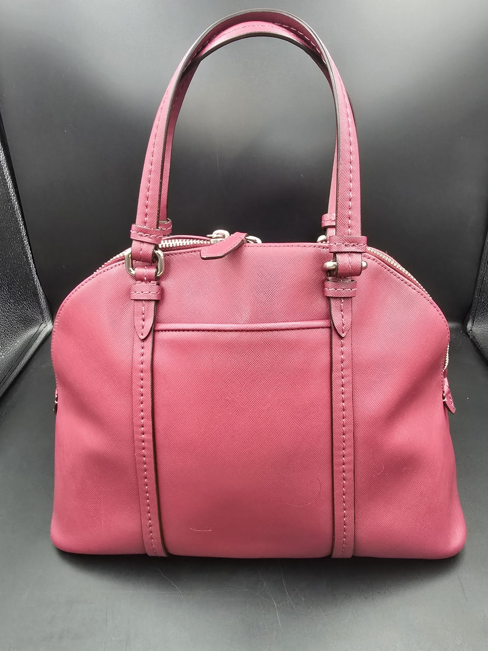 Coach Pink Leather Satchel Bag - Picture 6 of 16